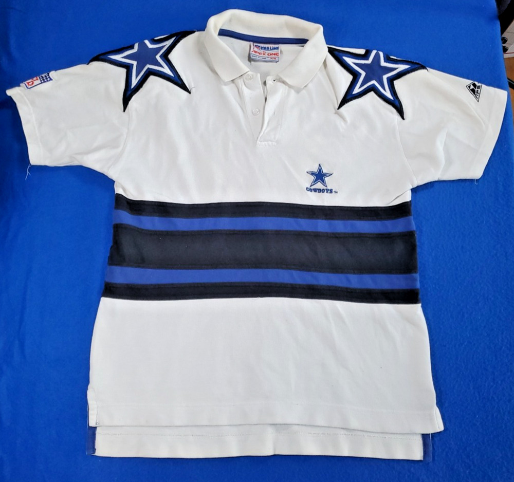 Vintage Authentic PRO LINE By Apex One Dallas Cowboys Polo Shirt Men's M #22